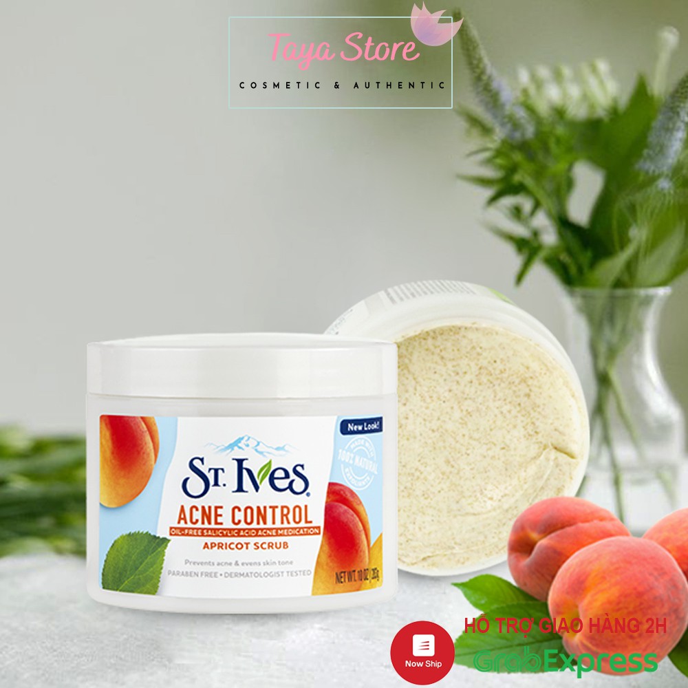 Tẩy da chết dịu nhẹ St.Ives 283gr Apricot Scrub hương mơ dùng cho da mụn nhờn USA