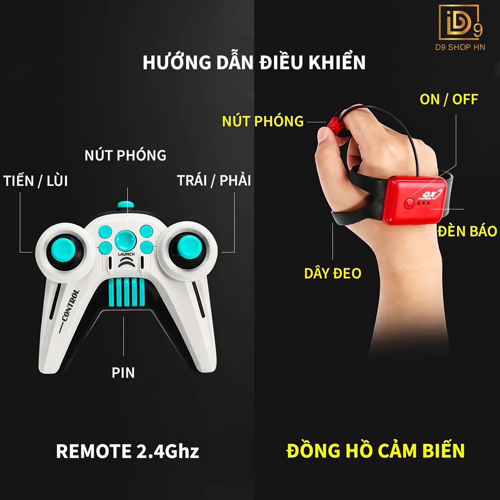 Xe tăng điều khiển từ xa phóng bi nước, Xe tăng đồ chơi có nhạc và đèn, Tặng đầy đủ phụ kiên, Sạc Pin nhanh, D9 shop
