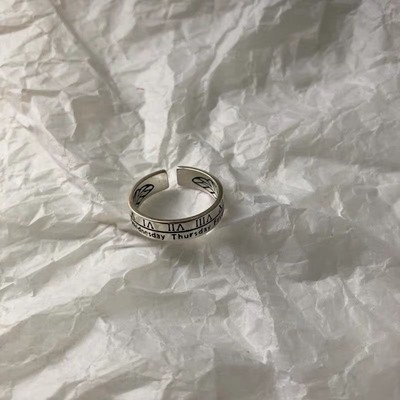 Nhẫn dạng mở khắc số La Mã phong cách Hip Hop cổ điển sành điệu