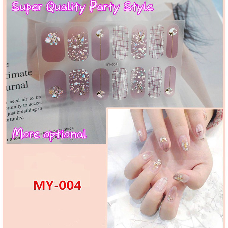 Móng nghệ thuật 3D màu gradient đính ngọc trai DIY MY001-009