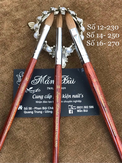 Cọ đắp bột cán gỗ số 12-14-16, Cọ đã bấm sẵn