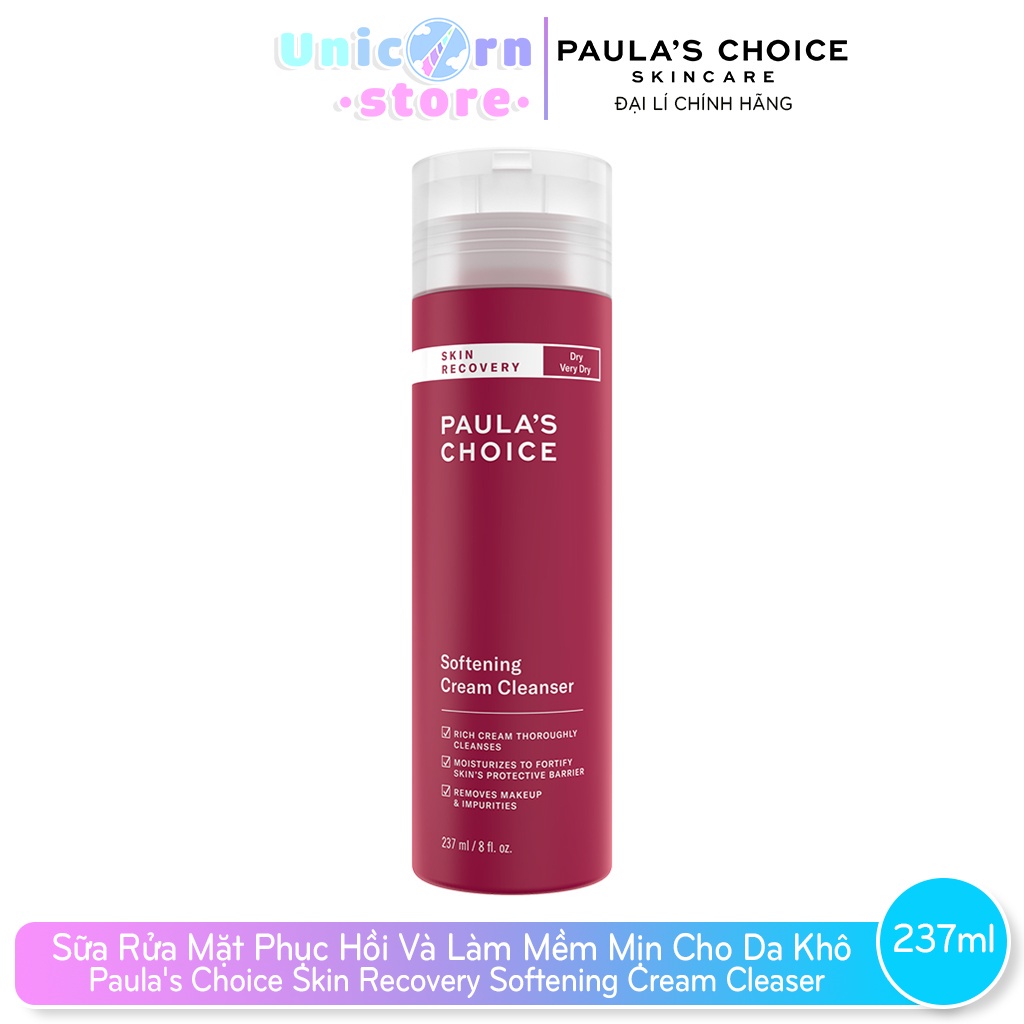 Sữa Rửa Mặt Phục Hồi Và Làm Mềm Mịn Cho Da Khô Paula's Choice Skin Recovery Softening Cream Cleaser 237ml