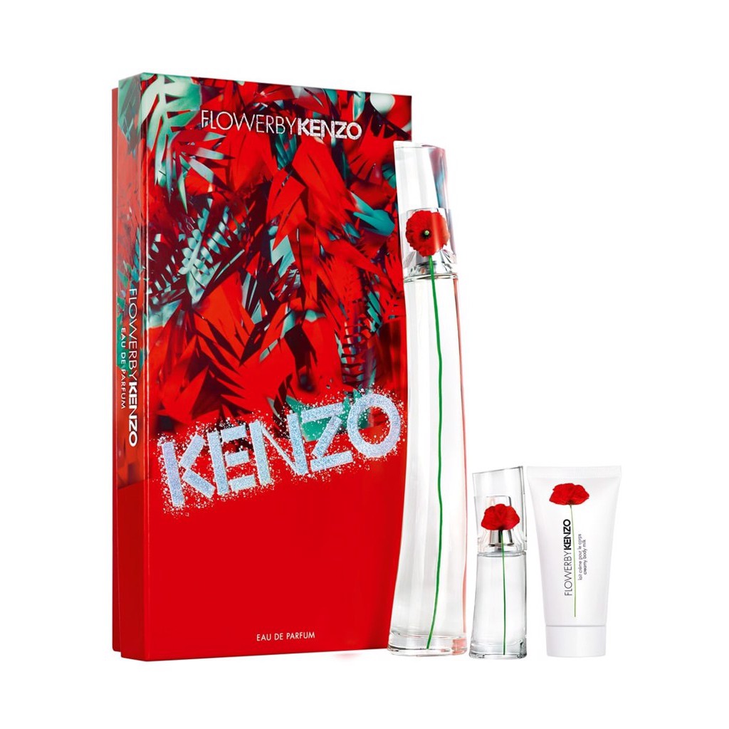 Set nước hoa Flower by Kenzo (3 món) + EDP vaporisateur natural spray 100ml + EDP vaporisateur natural spray 15ml + EDP