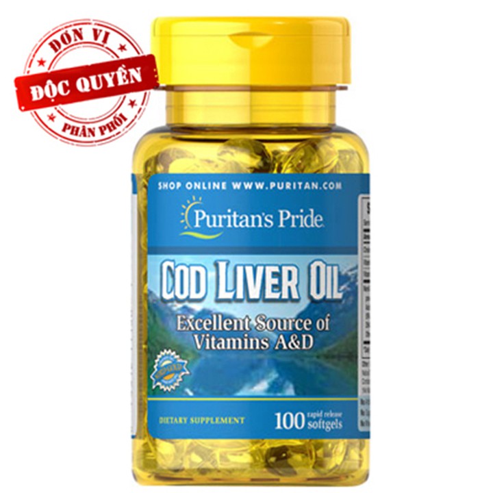 Dầu gan cá tuyết Cod Liver Oil giúp sáng mắt Puritan's Pride  100 viên | BigBuy360 - bigbuy360.vn