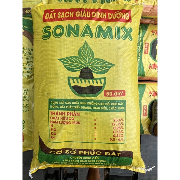 ĐẤT SẠCH SONAMIX 50dm3 có ĐẤT THỊT TRỘN SẴN về chỉ việc trồng