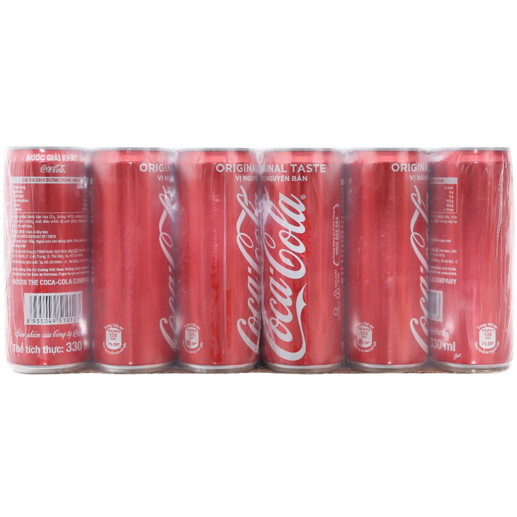 Thùng 24 lon nước ngọt Coca Cola lon 330ml