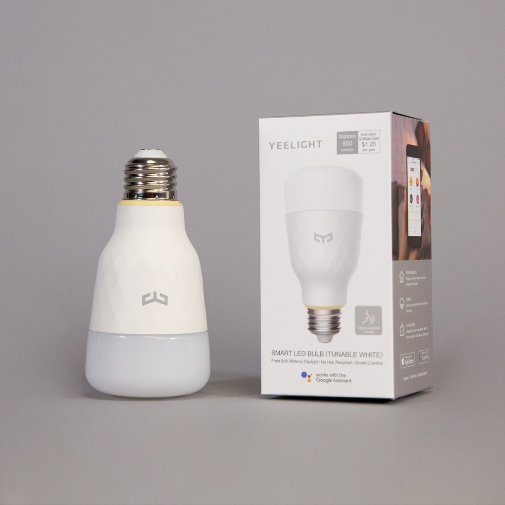 Bóng đèn LED thông minh Xiaomi Yeelight E27 trắng và trắng ấm 1700k-6500K điều khiển từ xa WiFi qua ứng dụng Mi Home