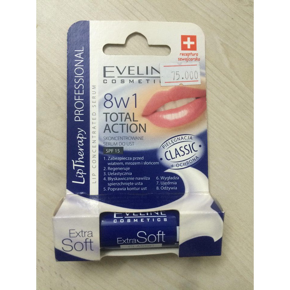 Son dưỡng môi hữu cơ Eveline 8w1 Total Action