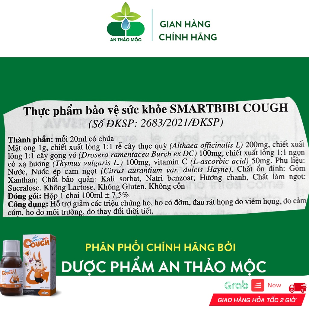 Siro Ho Smartbibi Cough Giúp Bé Từ 6 Tháng Giảm Ho Bảo Vệ Họng Tăng Đề Kháng Đường Hô Hấp Trên