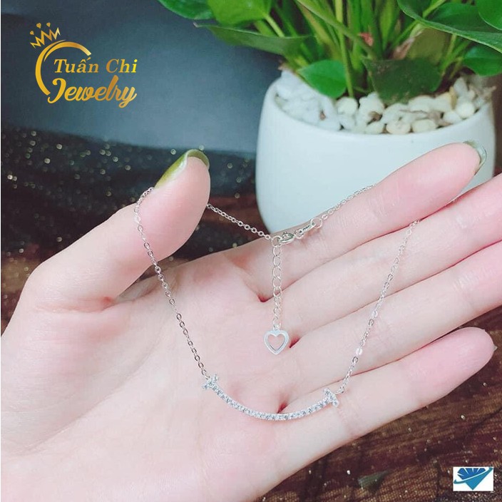 Vòng Cổ Bạc Nữ ⚡FREESHIP⚡ Dây Chuyền Bạc Kiểu Dáng Hình Mặt Cười An Nhiên, Hạnh Phúc Dành Cho Phái Đẹp