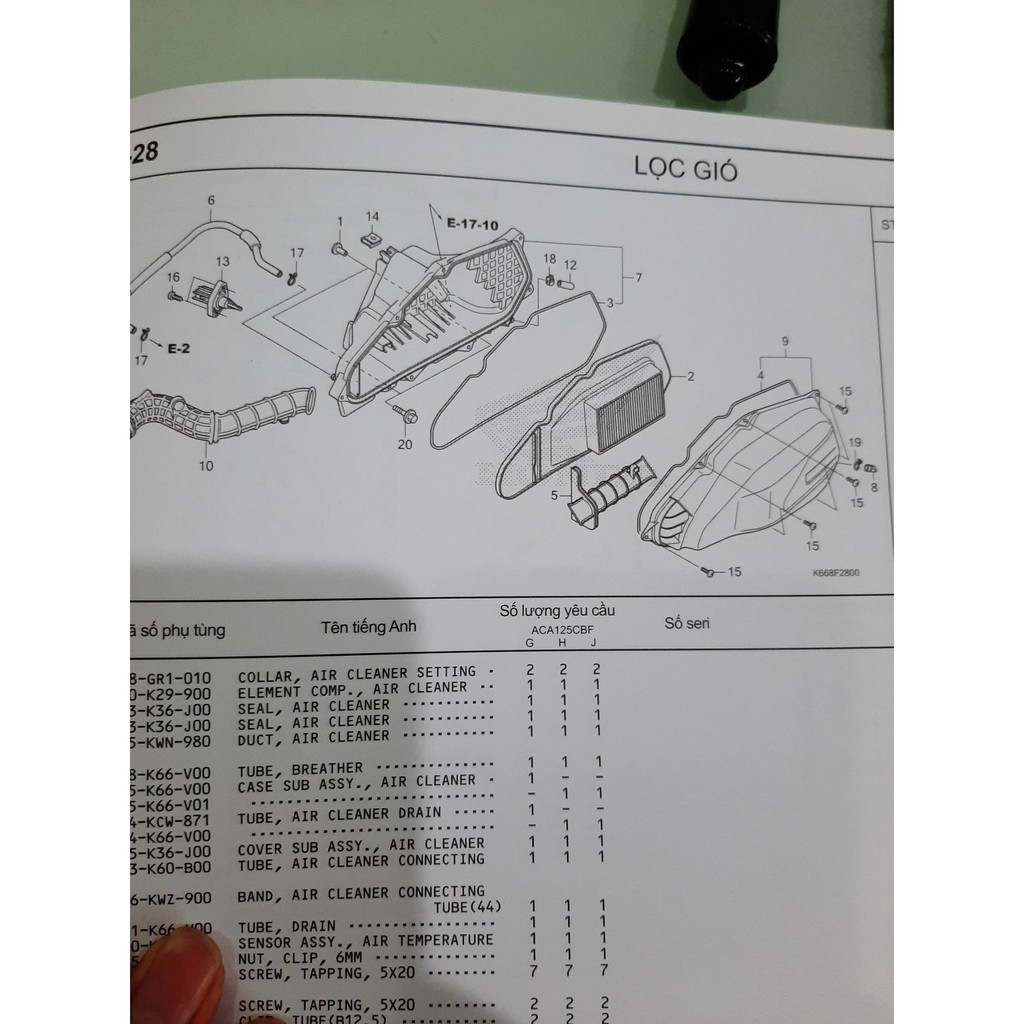 ốp bầu lọc gió trong ngoài abl 2016 2019-2020- 2021 air blade (2016-2021)  chính hiệu honda