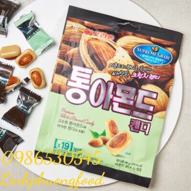 Kẹo hạnh nhân cao cấp Almond Orion Hàn Quốc 90g