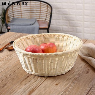 Giỏ mây tròn dùng để đựng trái cây