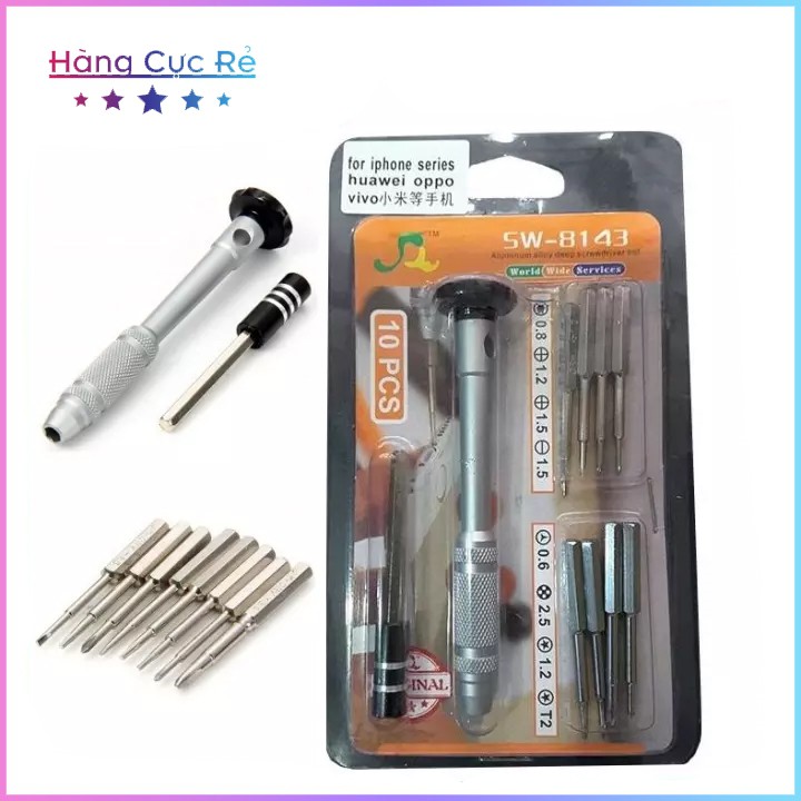 Bộ tuavit sữa chữa điện thoại, laptop, mắt kính, iphone, tô vít 8 đầu đa năng 8143 - Shop Hàng Cực Rẻ