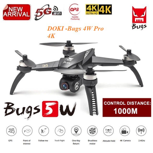 [BẢN 4K] Flycam MJX Bugs 5W 4K PRO 2020 2 GPS Tự Động Quay Về Camera FPV WIFI 4K 5G, Tự Bay Theo Chủ