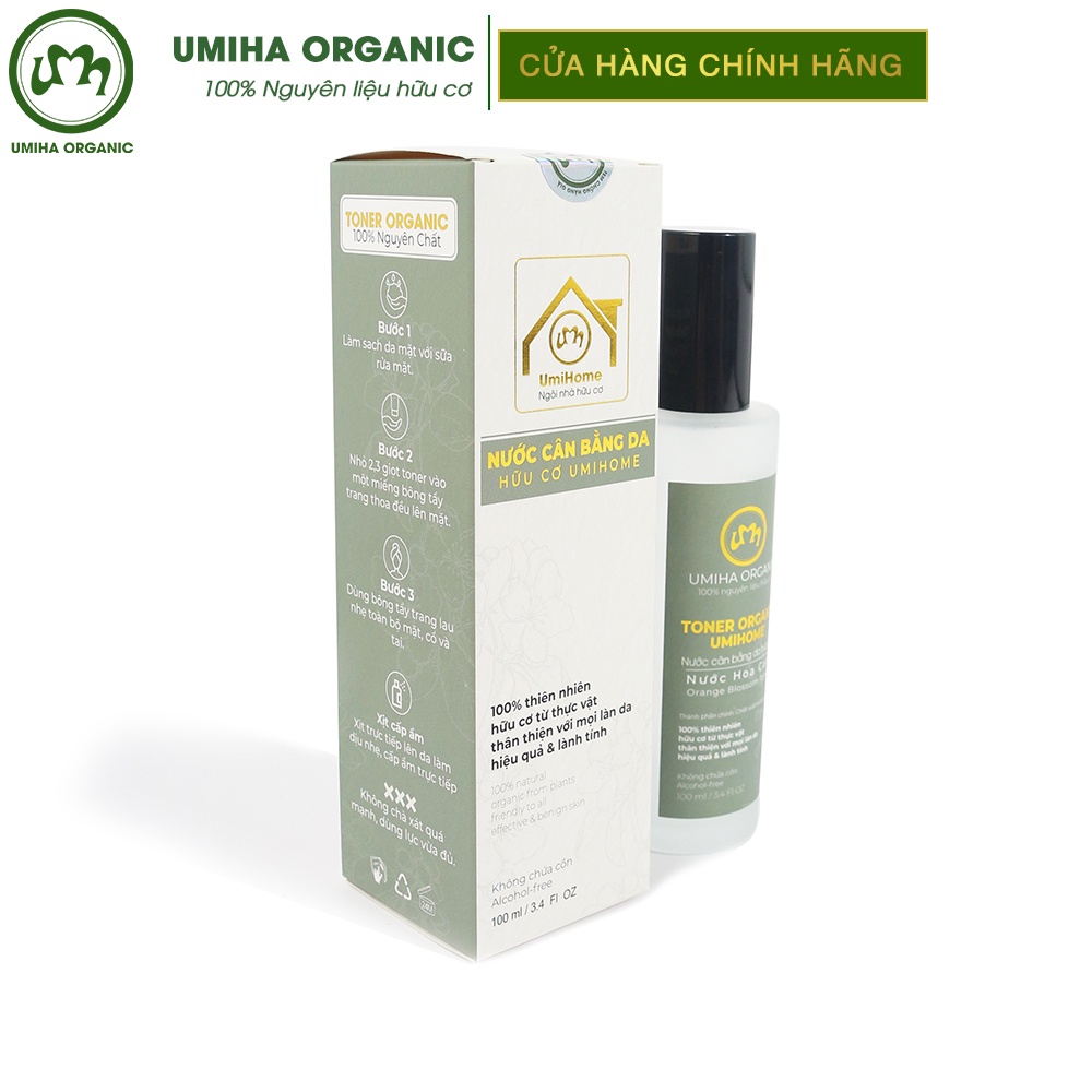 Nước Cân Bằng Da Hoa Cam Hữu Cơ Umiha Organic 100ml Làm Sạch, Dưỡng Ẩm, Se Khít Lỗ Chân Lông