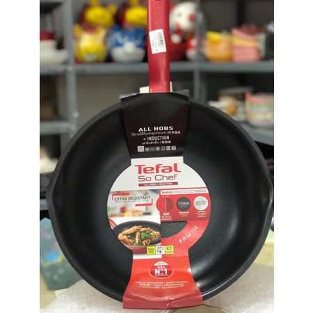 Chảo chống dính Tefal sâu lòng màu đỏ  28cm