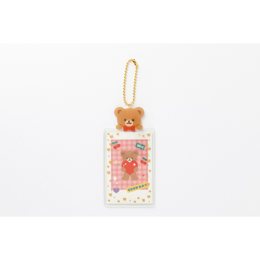 Toploader Decor ARTBOX Hàn Quốc Móc Khóa Bọc Card Đựng Ảnh Trang Trí Photocard Polaroid In Hình Gấu Teddy Trái Tim