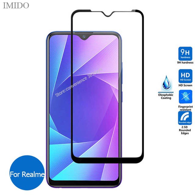 Kính Cường Lực Tràn Viền Realme C15, C12, C11, C3i, C3, C2, C1, 6, 6 Pro, 5, 3, 2, X, XT,...