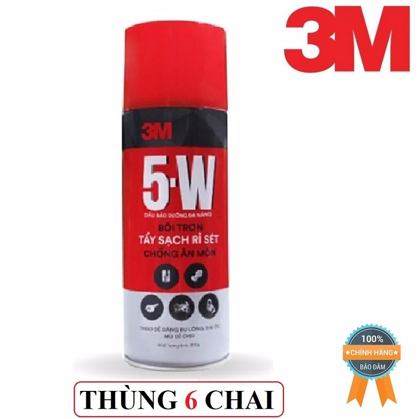 [THÔNG DỤNG] Combo 6 Chai Xịt Tẩy Rửa Bôi Trơn Và Chống Rỉ Sét 3M 5W Bôi trơn và nới lỏng dễ dàng các thiết bị gỉ sét