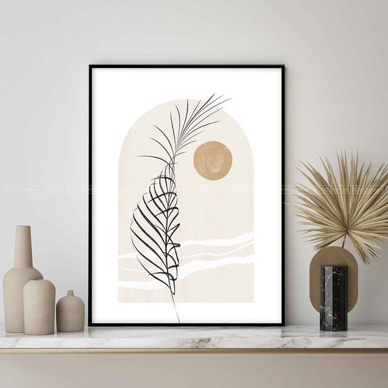Tranh BOHO trừu tượng treo tường kích thước 50*70cm, tặng kèm đinh 3 chân treo tranh, bảo hành 12 tháng