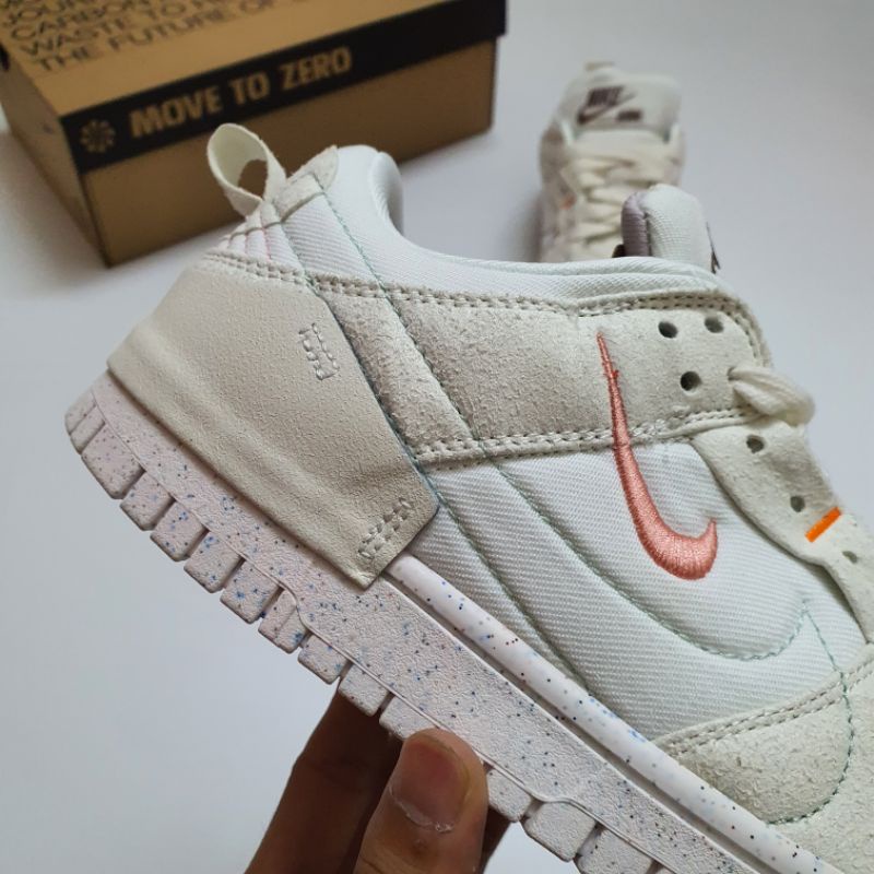 Giày sneaker sb dunk disrupt 2 pale ivory cao cấp, Giày thể thao nam nữ sb dunk disrupt 2 trắng hồng fullbox cực đẹp