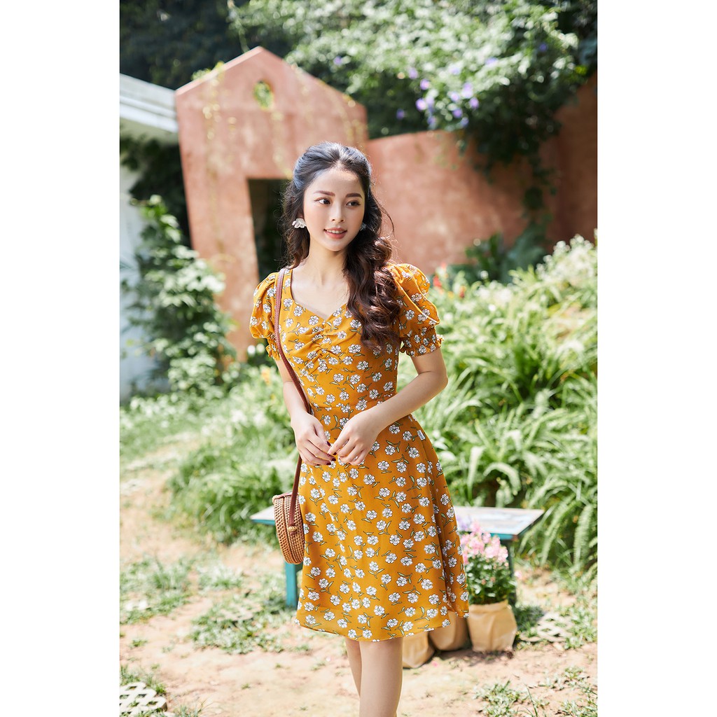 Đầm Xòe Nhún Ngực 20AGAIN DEW1085 | BigBuy360 - bigbuy360.vn