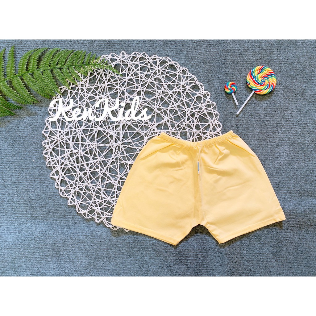 COMBO 5 Quần đùi ngắn màu thun cotton 100% cho bé