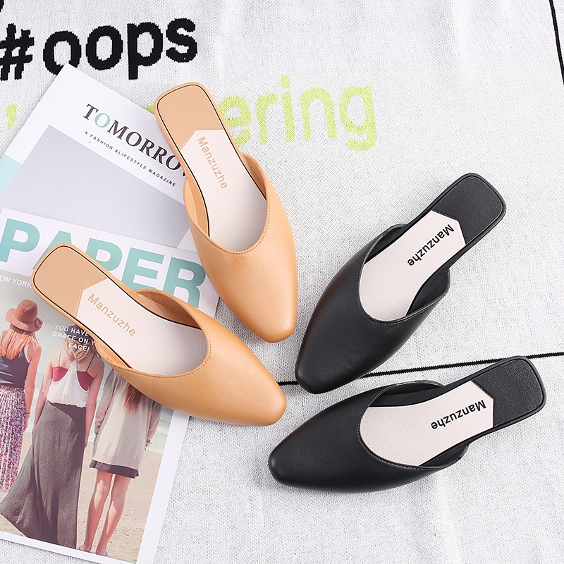 [NEW] Giày sục trơn mũi nhọn gót 2cm - G019