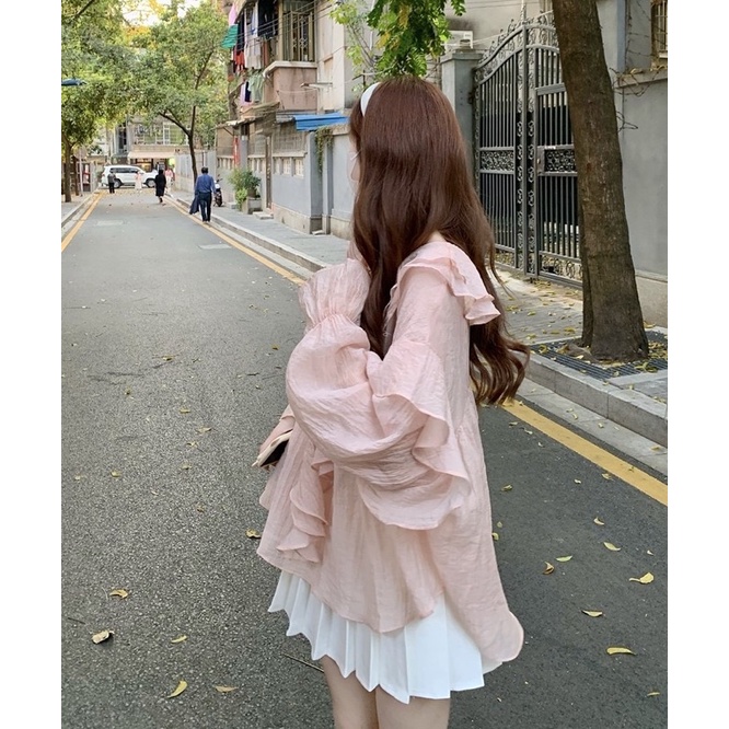 Áo tiểu thư công chúa dáng rộng tay dài