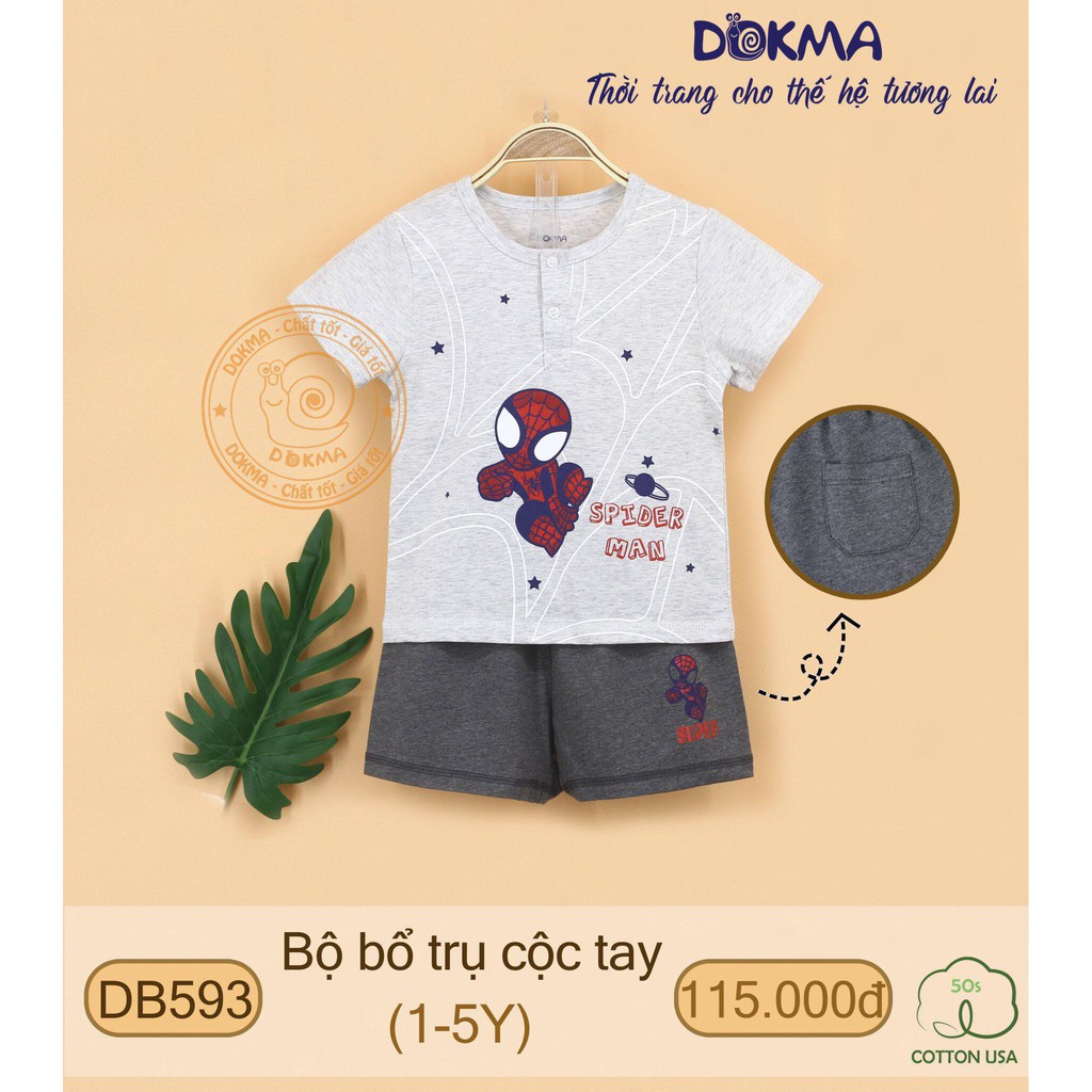 (1-5Y) Bộ cộc tay cotton năng động- DOKMA