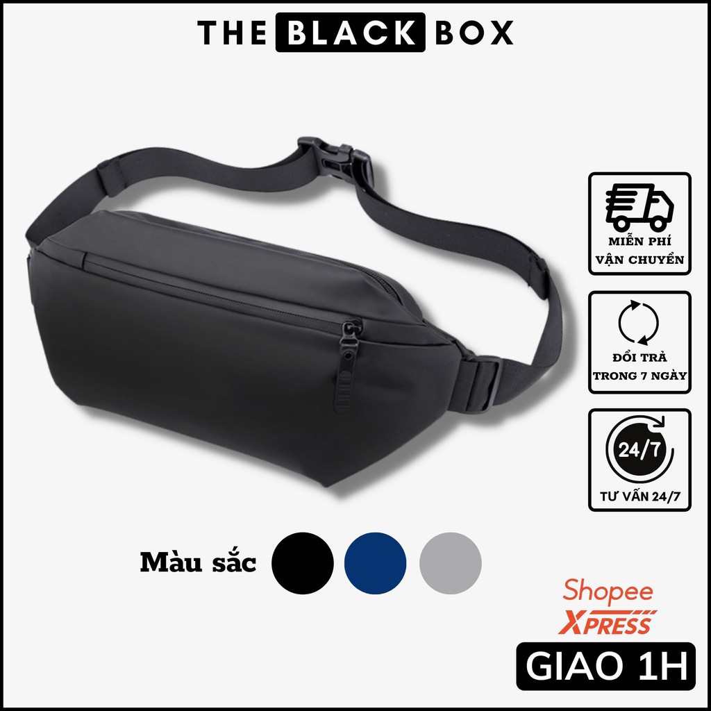 Túi Đeo Chéo Nam Chống Nước Da Trơn Bóng Nhiều Ngăn Tiện Dụng Có Thể Đeo Ngực, Đeo Hông, Đeo Bao Tử - The Black Box | BigBuy360 - bigbuy360.vn