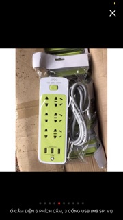 Ổ CẮM ĐIỆN 6 PHÍCH CẮM, 3 CỔNG USB