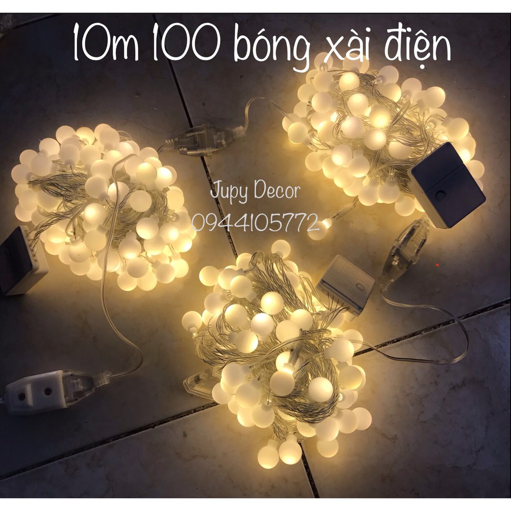 Đèn bi cherry bóng tròn nhỏ xinh 3m 5m 10m trang trí phòng ngủ, treo hình cực ấm áp