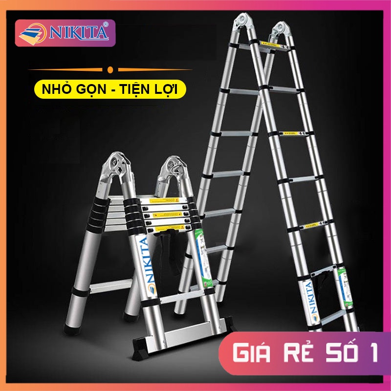 Thang nhôm, Thang nhôm rút chữ A, 2022 NIKITA - Gọn nhẹ, tiện dụng, đa năng