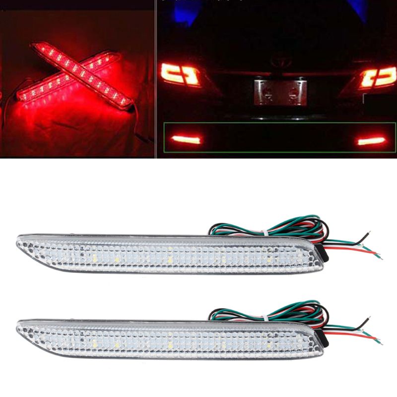 ✿ 2Pcs LED Tail Braking Lamp Brake Rear Bumper Reflector Warning Stop Light For Toyota Camry 2009 2012 Innova/ISF/GX470/RX300