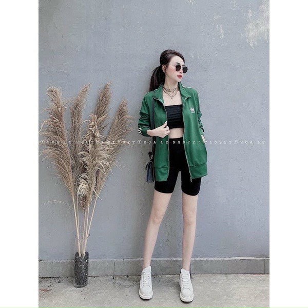 Áo Nỉ LOGO THÊU Phối 3 Sọc Tay Màu Mới Siêu Hot - Áo Nỉ Thể Thao Nam Nữ