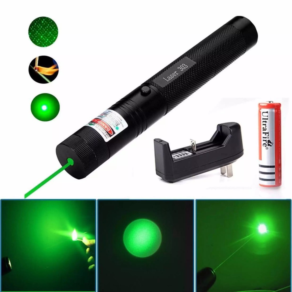 Đèn lazer - Laser - bút laze tia xanh / đỏ cực sáng công suất lớn