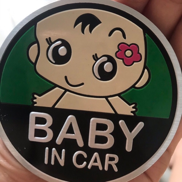 Tem kim loại baby in car 25k/c