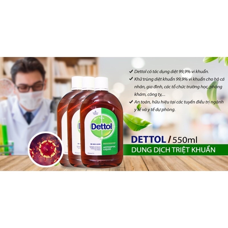 Dung dịch diệt khuẩn dettol 500ml - Nhập Khẩu Úc[FREE SHIP] TỪ ĐƠN 50K