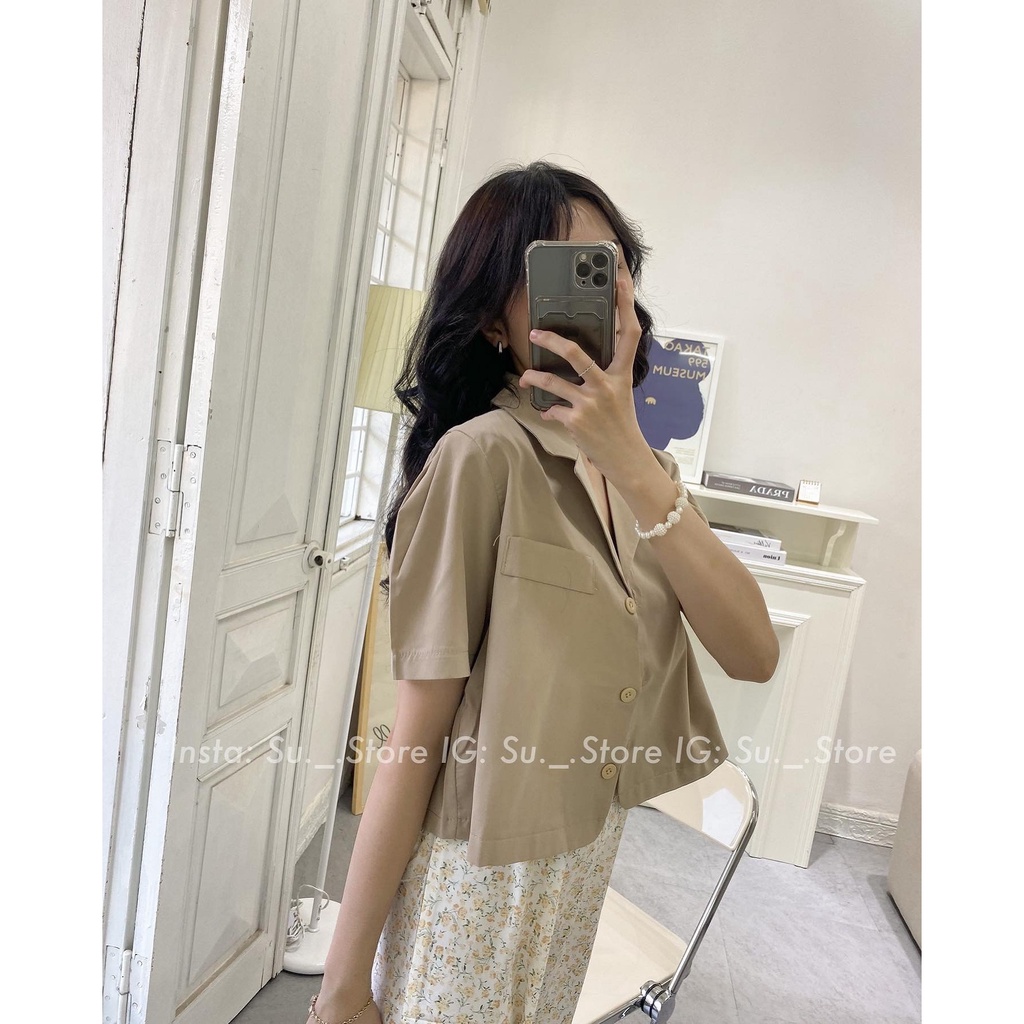 Áo sơ mi dáng ngắn 3 cúc A2277 SUSTORE