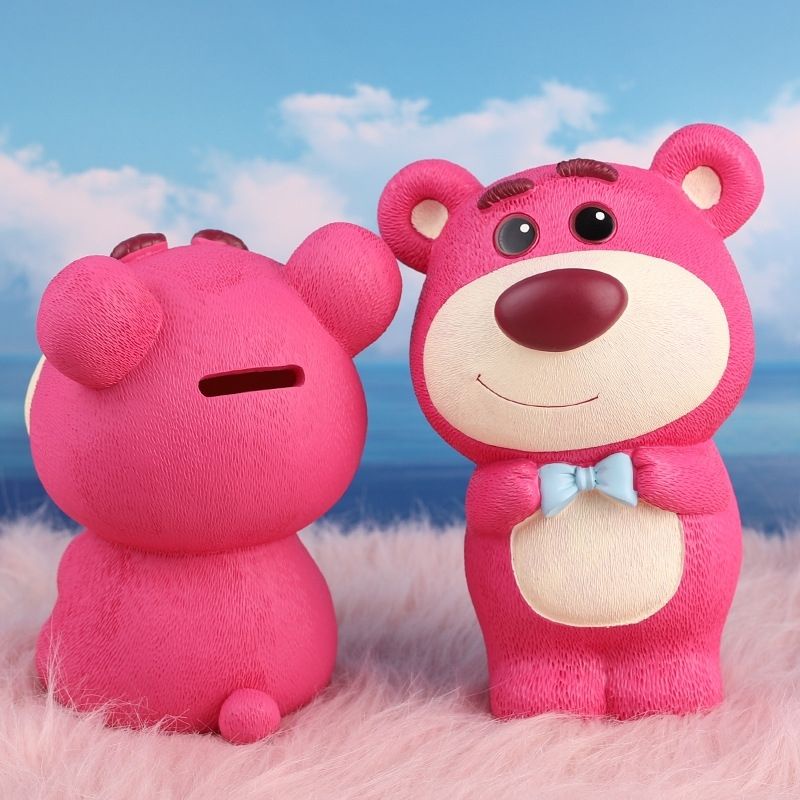 Heo Đất Sáng Tạo. Ống Heo Tiết Kiệm Tiền Hình Gấu Và Dâu Tây Dễ Thương