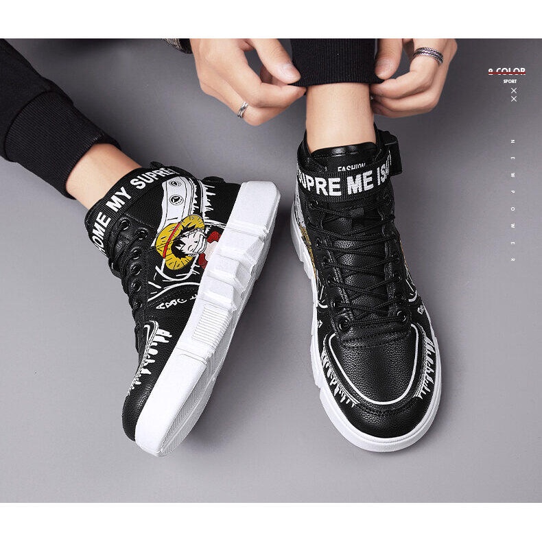 Giày Thể Thao Cổ Cao Thoáng Khí In Họa Tiết Hoạt Hình anime Thời Trang Cho Gia Đình