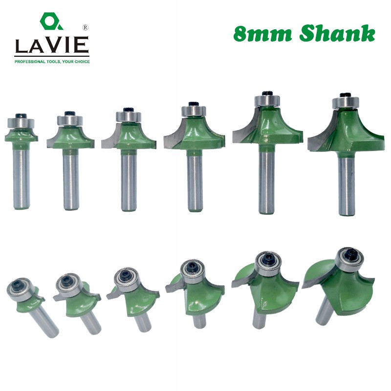 1 Mũi Phay Router Góc Tròn 8mm Kèm 2 Vòng Bi Cắt Gỗ MC02022