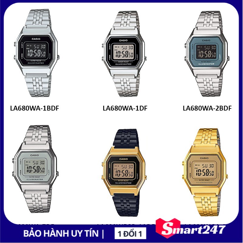 Đồng hồ nữ dây thép Casio chính hãng Anh Khuê LA680 (29mm)