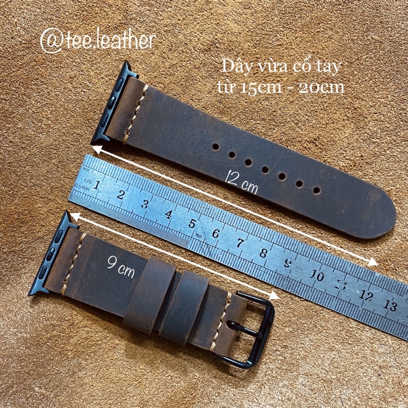 Dây đeo apple watch TEE LEATHER da thật dành cho series SE 6 | 5 | 4 | 3 | 2 | 1 38mm 40mm 42mm 44mm