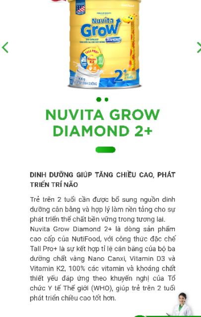 Sữa Nuvita Grow Diamond 2+ phát triển chiều cao cho bé từ 2 tuổi trở lên Date 2022