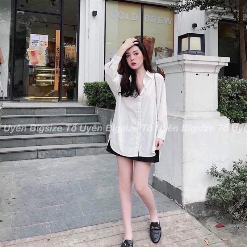 (T.U Bigsize 50-85kg) Áo Sơmi Đuôi Tôm Dáng Dài Hottrend Loại 1