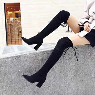 Bốt Đùi Da Lộn Cao Cấp Gót 7p