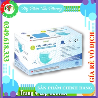 Hộp 50 khẩu trang y tế 4 lớp HEVINA tác dụng kháng khuẩn, lọc khói bụi độc hại - Khẩu trang 4 lớp khaaur trang
